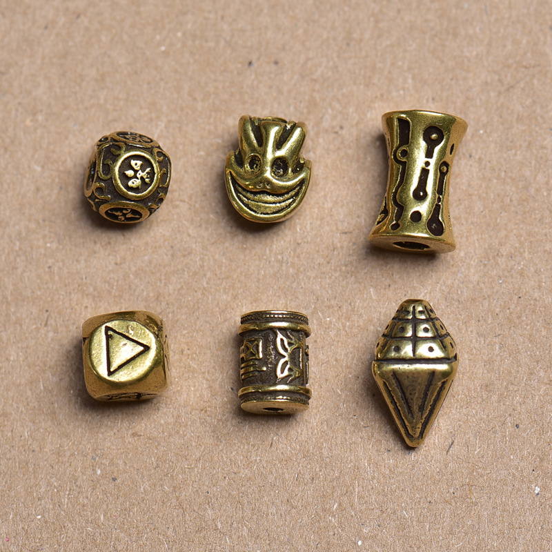 DIY半成品老铜擦擦隔珠腰珠顶珠背云藏式文玩佛珠手链配件饰品