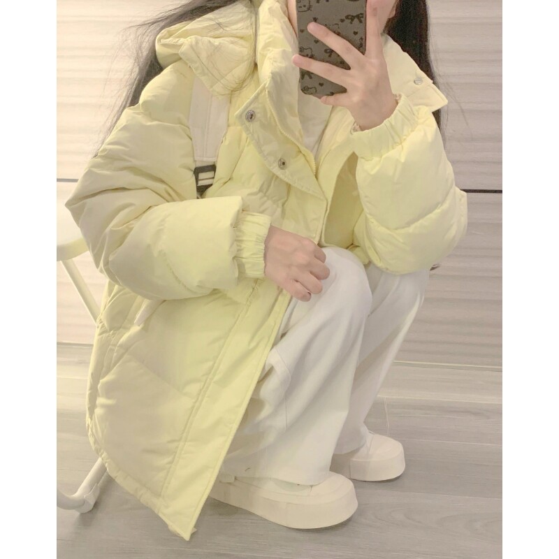 奶系学院风连帽加厚面包服女