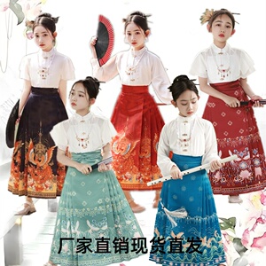 女童夏天马面裙夏款古风儿童汉服明制超仙连衣裙中国风女孩唐装