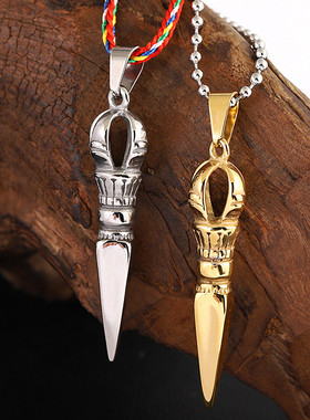 钛钢四股金刚撅降魔杵吊坠挂件男