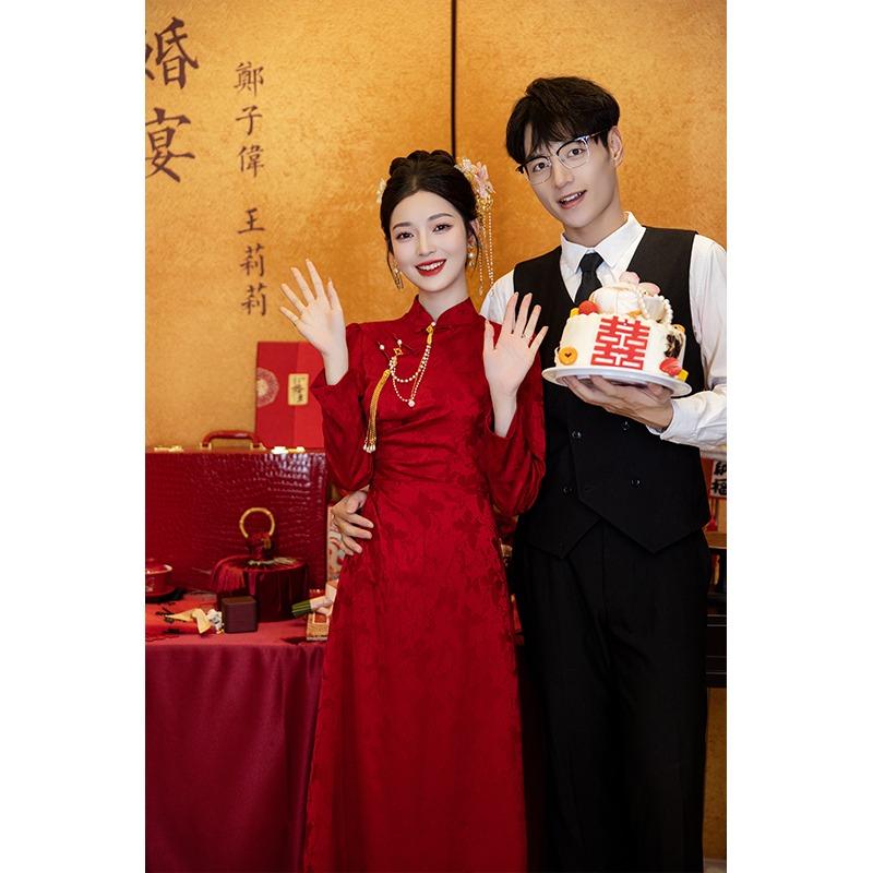 海棠记新中式新娘敬酒服旗袍礼服