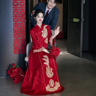 海棠记孕妇敬酒服新娘婚服结婚