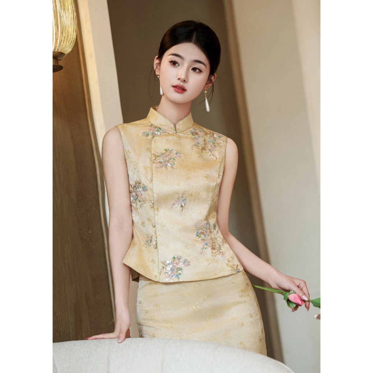 海棠记新中式订婚礼服裙女鱼尾小众新娘旗袍夏季敬酒服回门宴套装