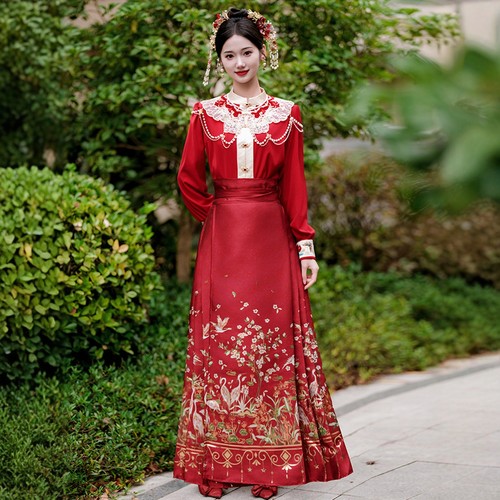 海棠记新中式马面裙婚服小个红色