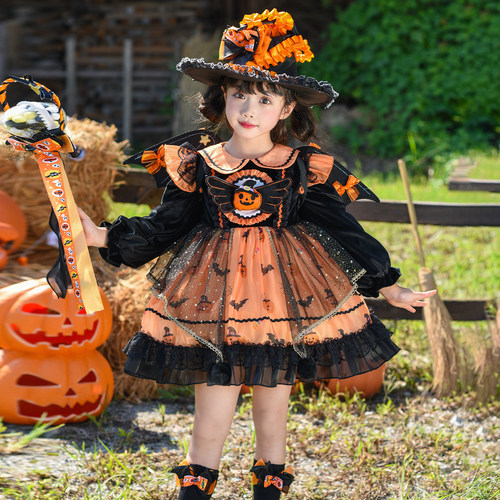 女童新款洋气秋装万圣节卡通裙子