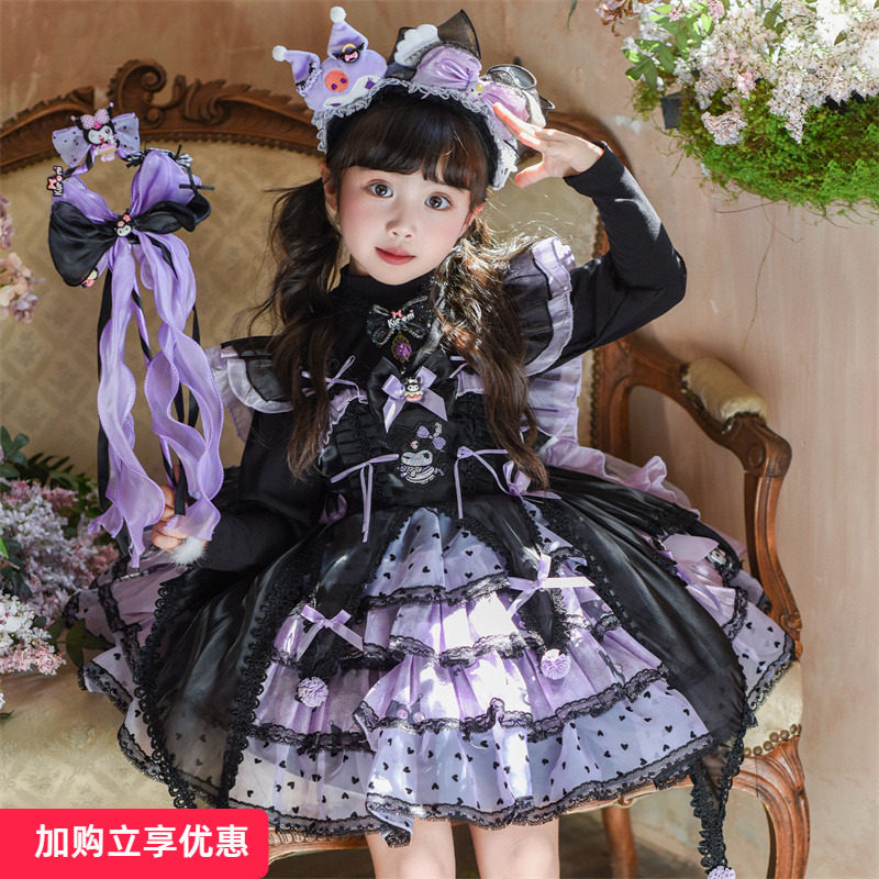秋冬女童新品蛋糕裙cosplay吊带洛丽塔秋万圣节公主裙生日蓬蓬裙