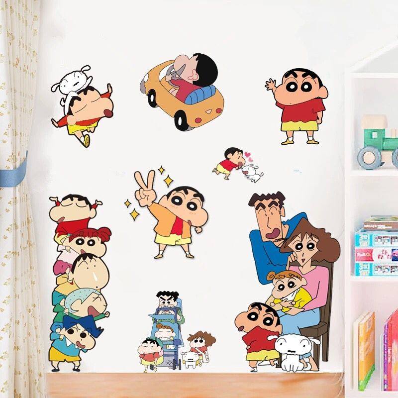 蜡笔小新动漫墙贴卡通二次元贴纸宿舍装饰壁纸防水可移除玻璃贴画,家居饰品,软装墙贴,淘宝优惠券,粉丝福利购,淘宝优惠卷