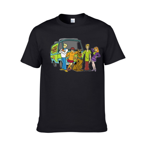 动画SCOOBY DOO 史酷比狗复古卡通印花夏季纯棉T恤短袖圆领男女潮