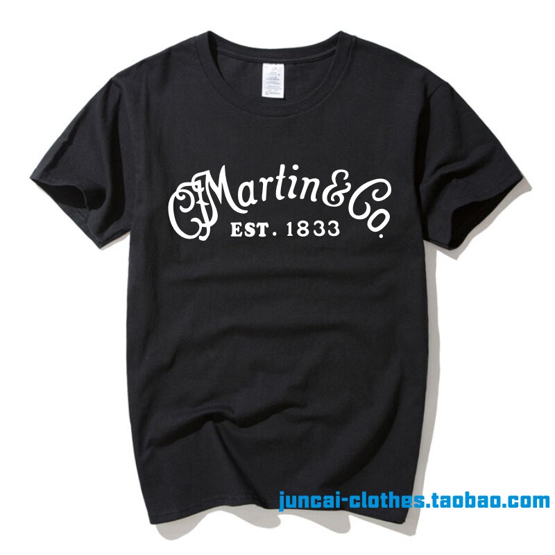 Martin马丁吉他主题摇滚T恤男女同款短袖纯棉圆领大码宽松衣服潮