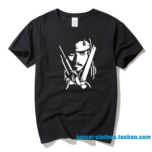 加勒比海盗5死无对证周边 杰克船长 约翰尼德普短袖T恤半袖冒险