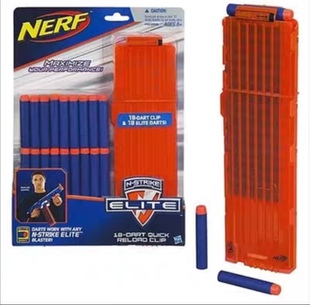 孩之宝NERF热火精英软弹枪配件吸盘圆头18发弹匣子弹套装玩具