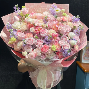 情人节繁花阁新品送妈妈超大花束天津同城巨型花束北京生日鲜花