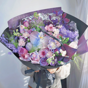 天津同城花束郁金香纪念日玫瑰花束生日女友送老师情人节鲜花