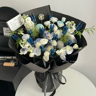 中性笔鲜花北京天津同城笔送医生送护士蓝黑笔花束生日圆珠笔花束