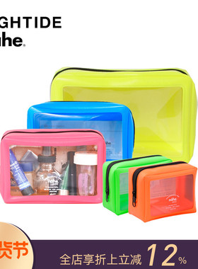 HIGHTIDE nahe收纳方包荧光色S SS L号化妆零钱数码包中包