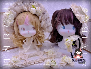 原创生成色温柔奶芙米色sax色蕾丝洛丽塔发饰BNT发箍发夹