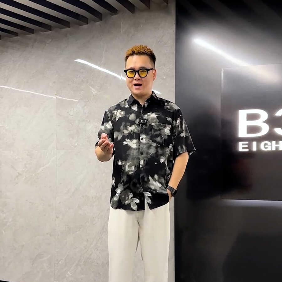 夏季薄款短袖衬衫男潮牌痞帅高级感冰丝衬衣宽松休闲潮流花色上衣