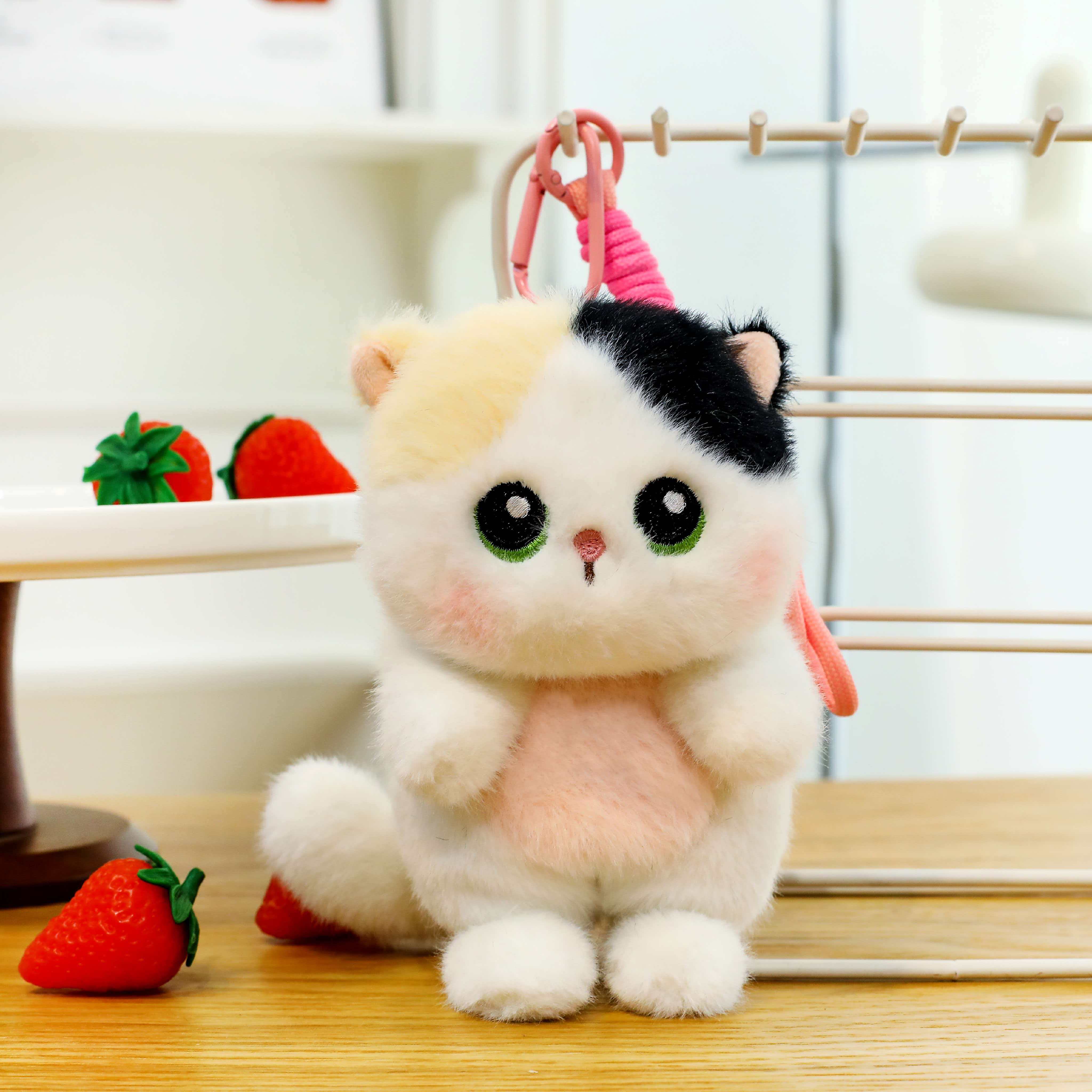 可爱猫咪小猴玩偶挂件公仔毛绒解压捏捏挂饰萌宠钥匙扣抱挂饰女孩