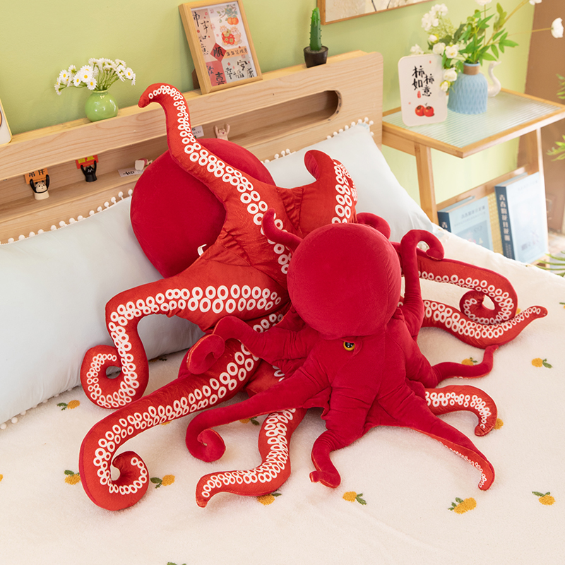 仿真乌贼玩偶大号八爪鱼公仔章鱼鱿鱼毛绒玩具巨型抱枕礼物送男生