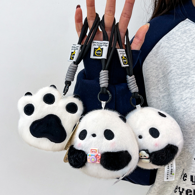 正版婴儿熊猫幼崽毛绒玩具公仔背包小挂件书包挂饰玩偶成都钥匙扣