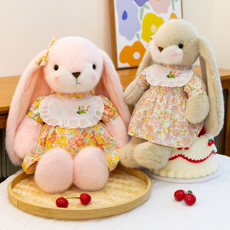 正版薇薇安碎花裙兔子公仔原点绒创穿裙长耳兔玩偶娃娃礼物送女孩