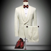 Bộ đồ Jacquard phù hợp với nam hai bộ đồ thời trang đơn giản của châu Âu và Mỹ - Suit phù hợp