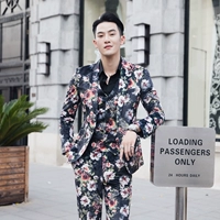 Bộ đồ vest nam phù hợp với áo ba lỗ giản dị 2019 mùa thu nam mới đơn khóa nhung váy đầm nóng thủy triều - Suit phù hợp bộ vest nam