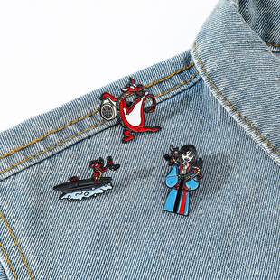 卡通影视人物花木兰金属徽章木须龙合金滴油胸针配饰别针胸章装饰