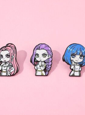 猎魔女团金属徽章欧美卡通K-POP胸针背包包帽子配饰品别针扣