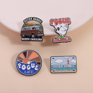 outer 主题胸针汽车鸡图案服饰配饰别针徽章 banks