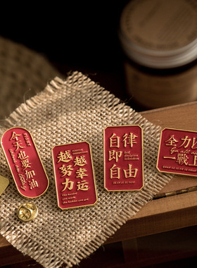 逢考必过胸针红色励志徽章幸运祈福金属包包别针配饰开学打气礼物