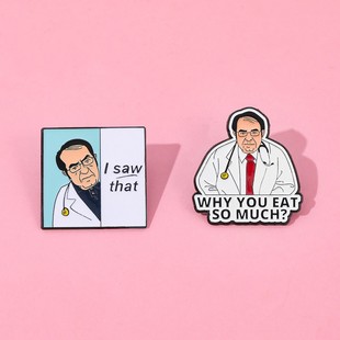 卡通医生语录金属徽章医生英文字句合金胸针衣服包包配饰品