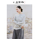 收腰系带不规则上衣春 系列文艺天丝一字领蝙蝠袖 小鹿弥雅 蒹葭