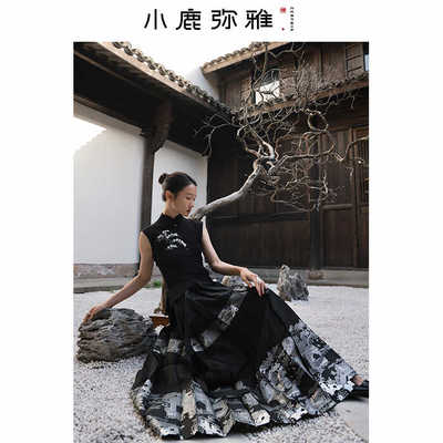 提花马面裙小鹿弥雅涤纶