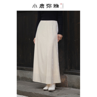 小鹿弥雅《流光》系列钻石冰花纹丝绒半身裙秋冬