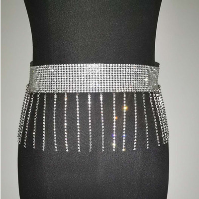 水钻瘦身舞台表演流苏女士束腰带