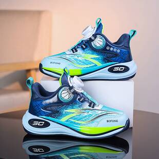 2026新款春季儿童女男童防水皮面网布透气6-12岁中大童运动跑步鞋