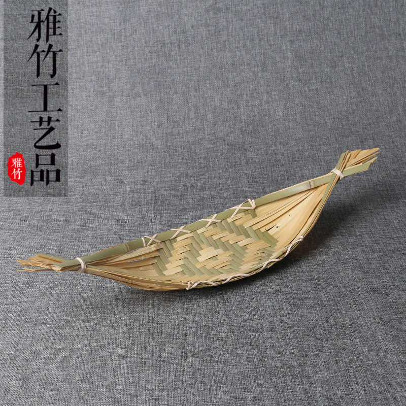 无蓬小船立体编织小船道具网店食品化妆品拍摄道具竹编道具摆设