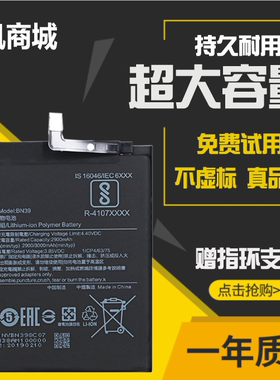 适用小米play电池MI PLAY M1901F9E M1901F9T BN39手机电板