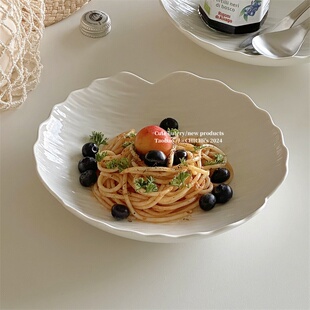 破烂感的一个盘~ins小众不规则石纹纹理陶瓷盘高级感水果沙拉深盘