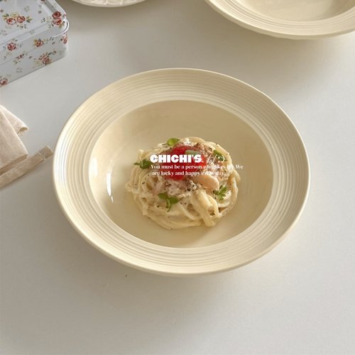 ins风简约奶油风陶瓷盘子