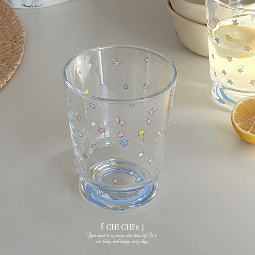 ins风可爱星星矮脚玻璃杯