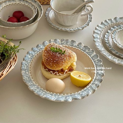 复古小众烟蓝系列餐具套装