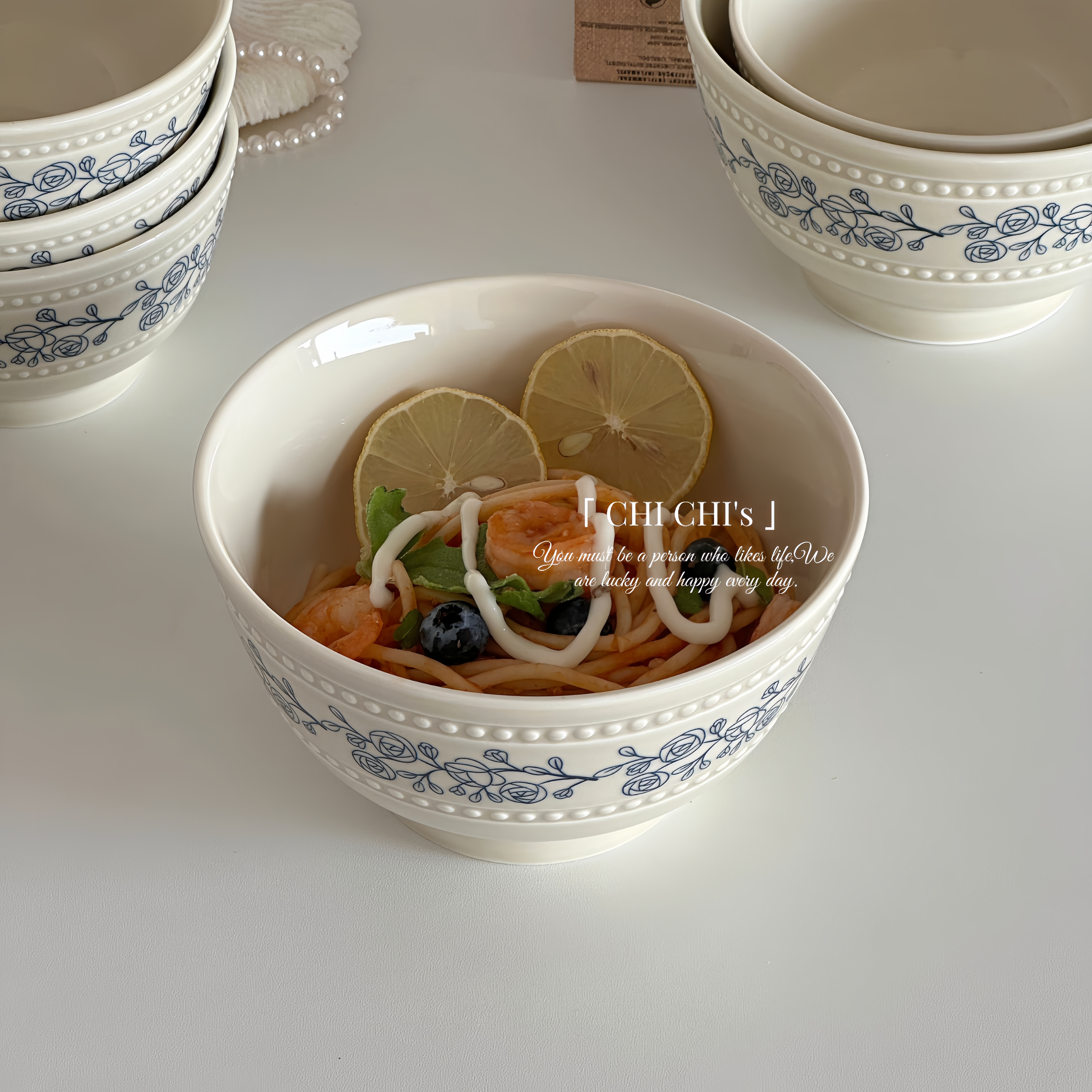 法式高级感珠点陶瓷米饭碗餐具家用碗盘碗碟套装水果碗酸奶碗,餐饮具,盘,淘宝优惠券,粉丝福利购,淘宝优惠卷