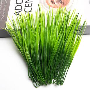 小春草仿真叶子DIY手工绿植小草墙壁装饰水草蛋糕造景塑料假花