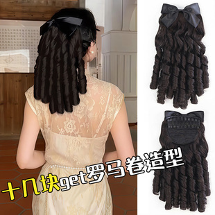 复古旗袍发饰型金粉世家白秀珠马尾头饰民国假发女卷发罗马卷长发