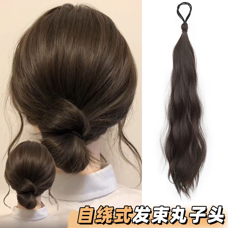 自绕丸子头发束假发发圈