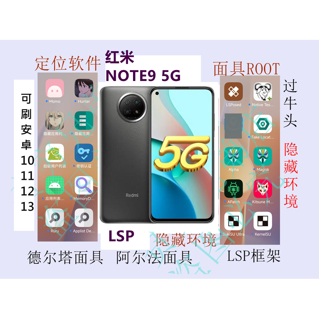 红米NOTE95GLSP框架面具ROOT定位天下隐藏手机屏幕6.53英寸