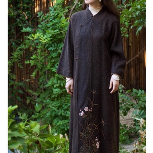 立体裁剪切割牛皮纸1:1图纸来料加工196柞蚕丝香云纱休闲宽松袍子