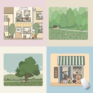 与锁边可爱熊桌垫子防滑办公室兔宿舍小号办公鼠标垫桌面游戏